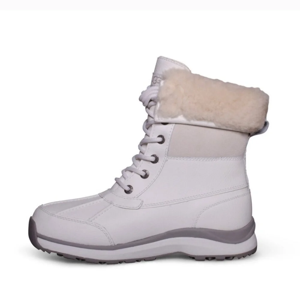 Ugg Adirondack III Quilt Boots Women's 9 Bright White/Gray - Picture 5 of 13
